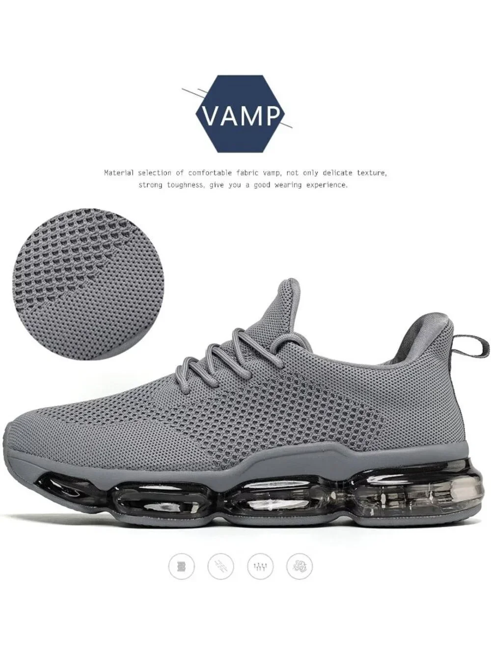 Men's Grey Walking Shoes Casual Fashion Silp On Tennis Running Sneakers Comfort